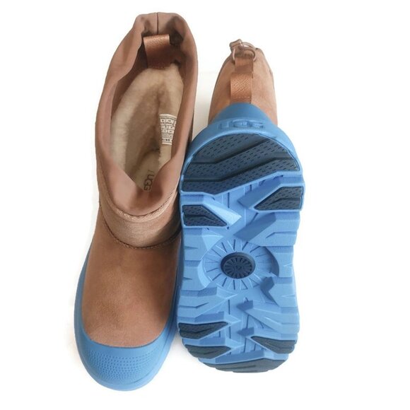 UGG Classic Short Weather Hybrid Mens Size 9 Womens 10 Chestnut Big Sky Blue - Picture 7 of 8